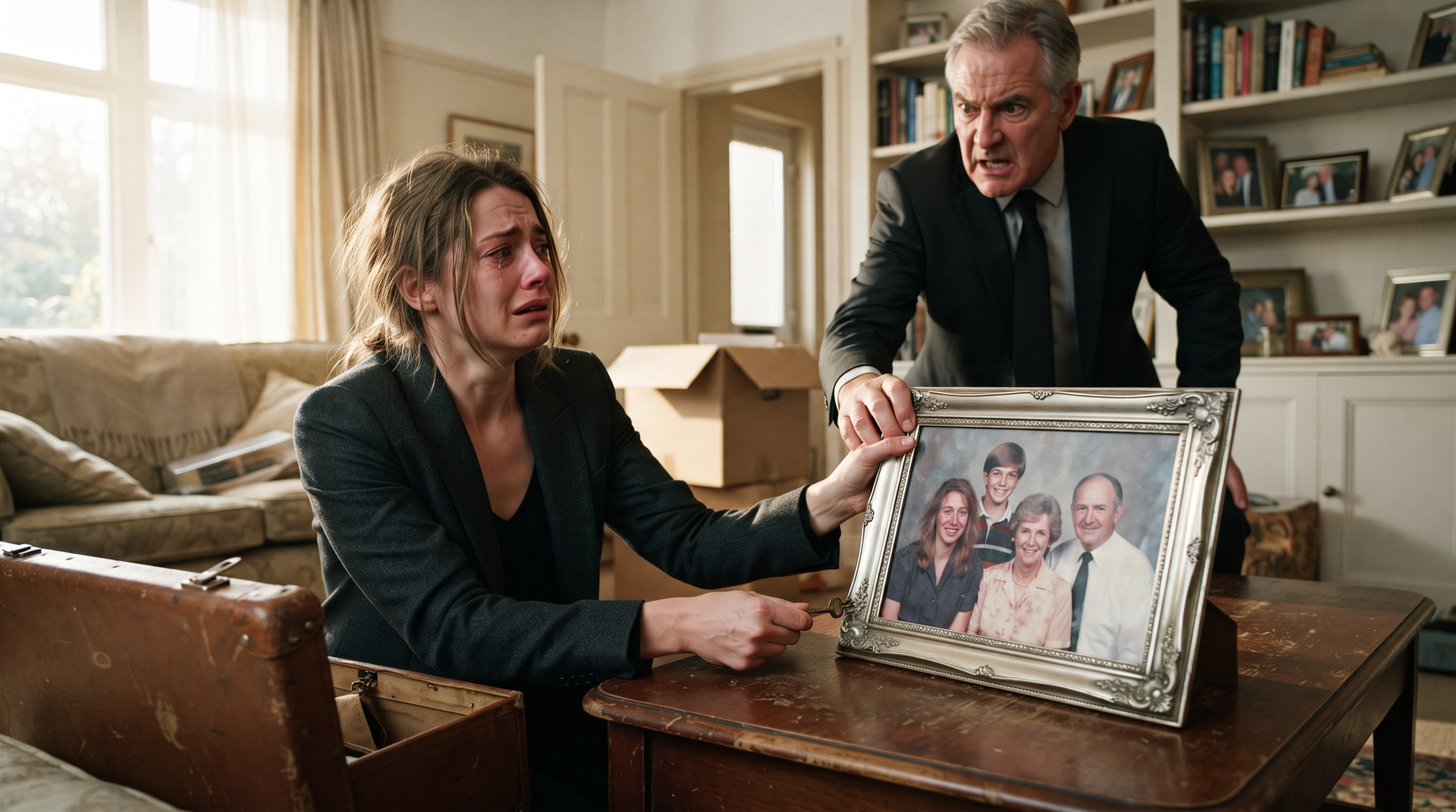 My father demanded I sell my childhood home — Then a hidden key inside a family portrait revealed his forged deeds